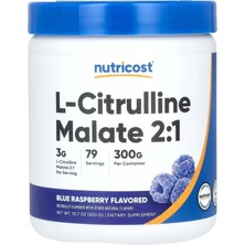 Nutricost, L-Citrulline Malate Nitric Oxide Muscle Recovery 2:1 Blue Raspberry 300 G