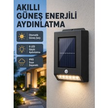 Najmaddin Mey ® Solar Güçlü 6 LED Dış Mekan Lambası – Otomatik Aç/kapa Işık Sensörlü Aydınlatma