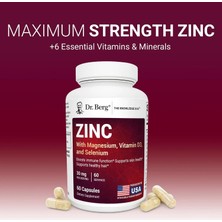 Dr. Berg Zinc Çinko 30 Mg 7-In-1 Immune Support With Vitamin D & Selenium For Healthy Skin, Hair & Daily Wellness 60 Caps