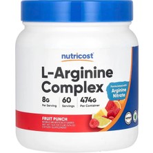 Nutricost Arginine Akg (2:1) Hcl Nitrate Nitric Oxid Complex Fruit Punch 474 G