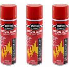 Hace Bazaar 3 Adet Yangın Söndürücü - Yangın Savar Sprey 500ML + 500 ml + 500 ml  Ev - Ofis - Oto Araç   Ateş Boğucu Köpük Tabaka Oluşturur (4887)