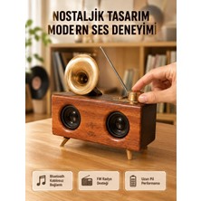 Techora Sale Nostaljik Gramofon Bluetooth Hoparlör – Fm Radyo + USB + Sd Kart Destekli