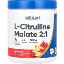 Nutricost L-Citrulline Malate Nitric Oxide Muscle Recovery 2:1 Fruit Punch 300 G