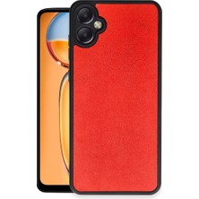 Eseno Select Galaxy A06 ile Uyumlu Aras Deri Dokulu Kamera Korumalı Telefon Kılıfı Kırmızı