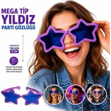 Mudanis Mega Tip Yıldız Parti Gözlüğü Mor Renk
