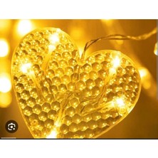 Mudanis Kalp Perde LED 3m 6 Sıra 12 Adet Kalp LED Işık Gün Işığı