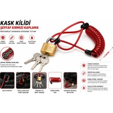 Beneficio Çelik Halatlı Motosiklet Kask Kilidi 1.5 Metre Kırmızı Spiral Kablo
