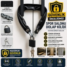 Beneficio Siyah Galvaniz Zincirli Güvenlik Kilidi Dayanıklı Asma Kilit Spor Salonu Dolap Kilidi