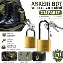 Beneficio Askeri Bot ve Dolap-Valiz Kilidi 2'li Paket-Asker Paketi 2'li Kilit