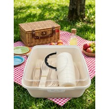 Piknik Seti-32 Parça Plastik Tabak,bardak,kaşık,çatal,bıçak Seti