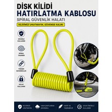 Beneficio Disk Kilidi Hatırlatma Kablosu Spiral Güvenlik Halatı Sarı