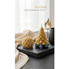 Woona Doğal Soya Wax Çam Ağacı ve Bubble Figürlü Dekoratif Romantik Kokulu El Yapımı Doğal Soya Wax Premium Kokulu Mum Seti