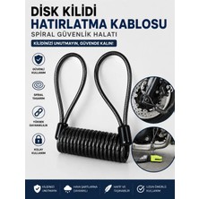 Beneficio Disk Kilidi Hatırlatma Kablosu Spiral Güvenlik Halatı Siyah