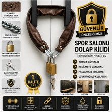 Beneficio Dayanıklı Galvaniz Zincir ve Asma Kilit Güvenlik Dolap Kilidi Kahverengi