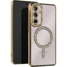 Nacario Mey Ithalat®  Samsung Galaxy S24 Fe Joke Simli Magneticsafe Kılıf - Gold