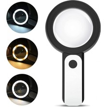 Hace Bazaar 30X -12IŞIKLI Büyüteç Taşınabilir Çıft Katmanlı Optik Cam Okuma Büyüteç 2290-18