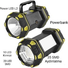 Hace Bazaar F.b.ı F-262 Yeni Güçlü Çift Taraflı Taşınabilir Spot ve Işıldak USB Powerbank Şarjlı Fener