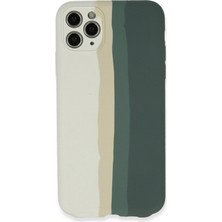Evimdeyokyok Apple Iphone 11 Pro Kılıf Ebruli Lansman Silikon - Beyaz-Gri