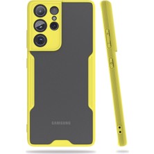 Evimdeyokyok Samsung Galaxy S21 Ultra Kılıf Platin Silikon - Sarı