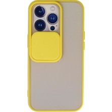 Evimdeyokyok Apple Iphone 13 Pro Kılıf Palm Buzlu Kamera Sürgülü Silikon - Sarı
