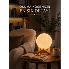 Epilons Modern Tasarımlı 3D Ay Lambası Yatak Odası ve Salon Dekoru