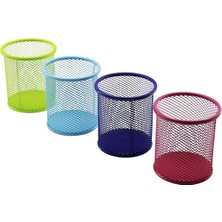 3A KOD-1492 Kalemlik Masa Üstü Çap 9 x Yükseklik 10CM Renkli Metal