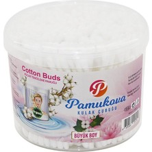 Pamukova Family Holly Kulak Çöpü Büyük Boy Pamuklu Çubuk Yuvarlak Kutu