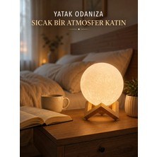 Epilons Dekoratif 3D Ay Işığı Masa Lambası Hediyelik Atmosfer Aydınlatması