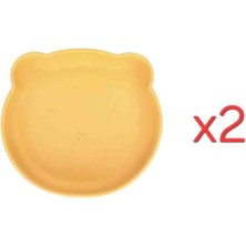 Porland Fancy Hardal Tabana Yapışan 2'li Bebek Mama Tabağı 16 cm