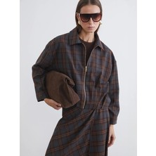 Lc Waikiki Yeni Sezon Gömlek Yaka Ekose Oversize Kadın Ceket