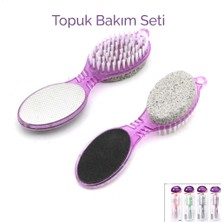Vigor K-6103 Ayak ve Topuk Bakım Seti 4ın1 Fırça Topuk Taşı Metal Törpü Zımpara Törpü