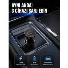 Epilons 12V 24V Uyumlu 60W Araç Içi Şarj Adaptörü Çoklu Hızlı Şarj Cihazı