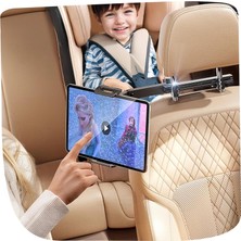 Lisen 3'ü 1 Arada Uzatma Kollu Araç Koltuk Başlığı Tablet Tutucu – 4,7–11,9 Inç Siyah