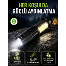 Hsc Bilişim 4 Modlu USB Şarjlı LED El Feneri Kamp