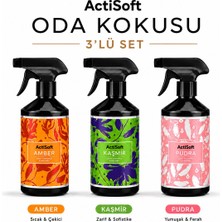 Actisoft Oda Kokusu Spreyi 500 ml x 3 Adet – Amber, Kaşmir, Pudra