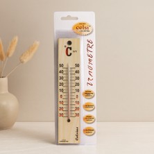 Ozkr Store Ahşap Oda Termometresi 4 x 18.8 cm (Iç/dış) - Cıva ve Kurşun Içermez