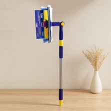 Ozkr Store 360° Başlıklı Uzayan Saplı 2'li Cam Sil ve Mikrofiber Mop 24.5 cm (85-133 Cm)