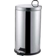 Ozkr Store Pedallı 16LT Krom Metal Çöp Kovası