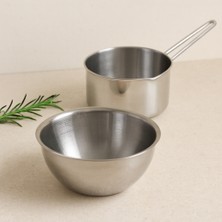 Ozkr Store Paslanmaz Çelik 2'li Sosluk ve Sütlük Seti (14CM & 17CM)