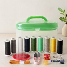 Ozkr Store Büyük Çantalı Dikiş Seti – Iplik, Makas, Mezura, Iğne, Yüzük