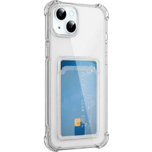Ozkr Store Apple iPhone 15 Kılıf Kart Şeffaf Silikon - Şeffaf