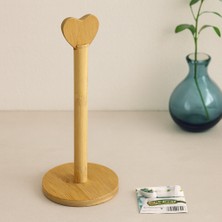 Ozkr Store Bambu Kağıt Havluluk Yuvarlak Taban 12 cm Kalp Sap 28.5 cm
