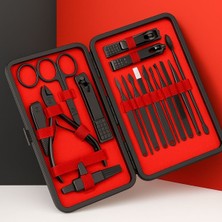 Ozkr Store 24 Parça Kendiliğinden Deri Çantalı Seyahat Tipi Manikür Pedikür Seti