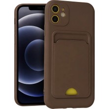 Ozkr Store Apple iPhone 11 Kılıf Kelvin Kartvizitli Silikon - Kahverengi