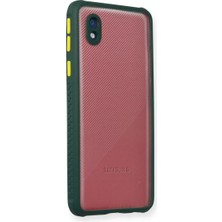 Ozkr Store Samsung Galaxy A01 Core Kılıf Miami Şeffaf Silikon - Koyu Yeşil