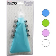 Mabelme Store 11PCS Pasta Seti - Renkli 1-Krema Torbası - 9-Metal Sıkma Uçları - 1-Uç Tutucu Adaptör