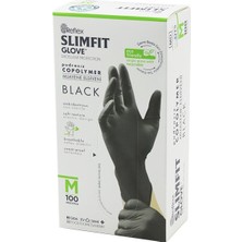 KSB Store Reflex Slimfit Glove KOD-032 M Siyah Pudrasız Muayene Eldiven 100LÜ