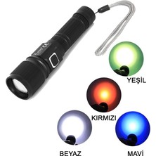 Mabelme Store Cree Tg LED 1000 Lümen Göstergeli Fonksiyonel El Feneri WT-732
