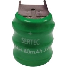 Mabelme Store Sertec - 3.6V 3S1P 80 Mah 3 Pin Nı-Mh Buton Pil