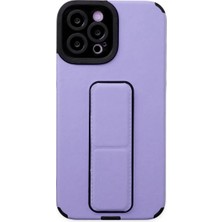 Apple iPhone 12 Pro Max Kılıf Mega Standlı Silikon - Lila